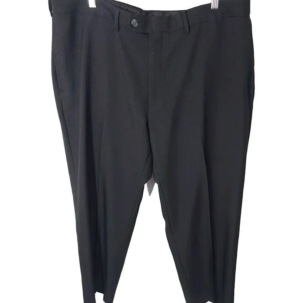 Haggar Black Dress Pants Men's Size 40x29 Classic Fit No Iron Professional